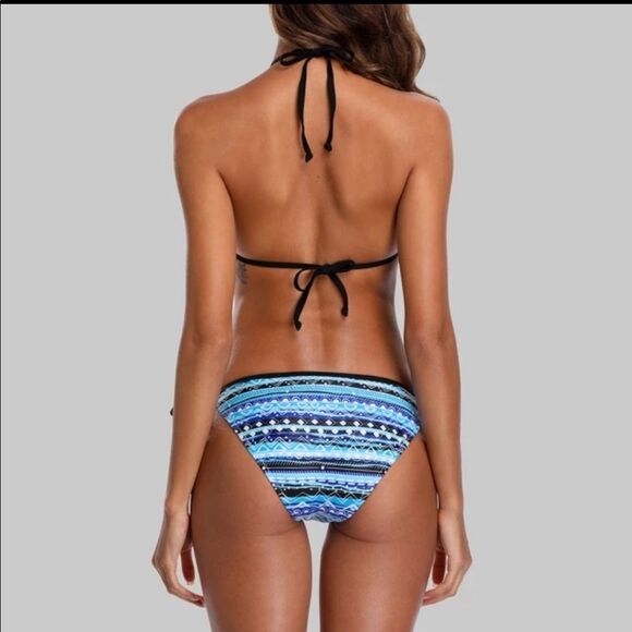 Charmleaks Tribal Print Padded Cups String Bikini Swimsuit Medium - Picture 3 of 8